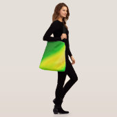 Groen Geel ombre maanlicht Dubbele Streep Crossbody Tas (Op model)