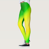 Groen Geel ombre maanlicht Dubbele Streep Leggings (Links)