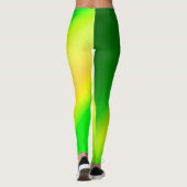 Groen Geel ombre maanlicht Dubbele Streep Leggings (Achterkant)