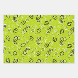 groen geel oranje Bandana Classic Pattern Fun Inpakpapier Vel
