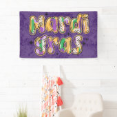 Groen Geel Paarse Mardi Gras Spandoek (Insitu)