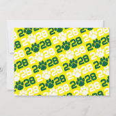Groen & geel Pawprint Afstuderen Foto Kaart (Achterkant)