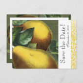 Groen Geel  Peerhout Bewaar de datum Aankondigingskaart (Voorkant / Achterkant)