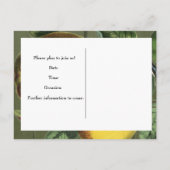 Groen Geel  Peerhout Bewaar de datum Aankondigingskaart (Achterkant)