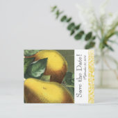 Groen Geel  Peerhout Bewaar de datum Aankondigingskaart (Staand voorkant)