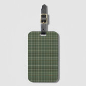 Groen Geel Plaid Ontwerp Bagagelabel (Voorkant (verticaal))
