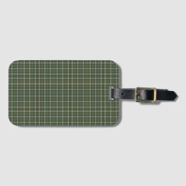 Groen Geel Plaid Ontwerp Bagagelabel