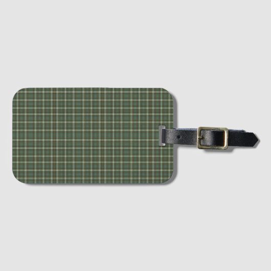 Groen Geel Plaid Ontwerp Bagagelabel (Voorkant (horizontaal))