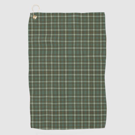 Groen Geel Plaid Ontwerp Golfhanddoek (Voorkant)
