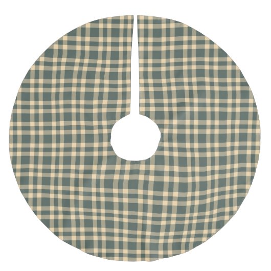 Groen Geel Plaid Patroon Kerstboom Rok (Voorkant)