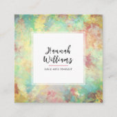 Groen & Geel QR-Code Kleurrijk Abstract Patroon Vierkante Visitekaartje (Voorkant)