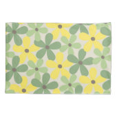 Groen Geel Retro Y2K 70s Bloempatroon Kussensloop (Achterkant)
