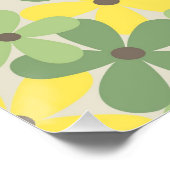 Groen Geel Retro Y2K 70s Bloempatroon Perfect Poster (Hoek)