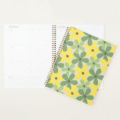 Groen Geel Retro Y2K 70s Bloempatroon Planner (Display)