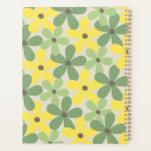 Groen Geel Retro Y2K 70s Bloempatroon Planner (Achterkant)