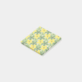 Groen Geel Retro Y2K 70s Bloempatroon Post-it® Notes (Schuin)
