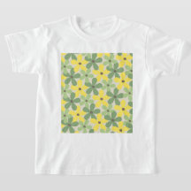 Groen Geel Retro Y2K 70s Bloempatroon