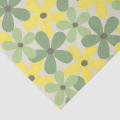 Groen Geel Retro Y2K 70s Bloempatroon Tissuepapier (Detail)