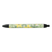 Groen Geel Retro Y2K 70s Bloempatroon Zwarte Inkt Pen (Voorkant)