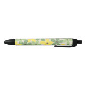 Groen Geel Retro Y2K 70s Bloempatroon Zwarte Inkt Pen (Bodem)