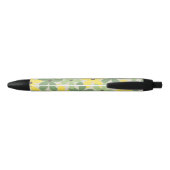 Groen Geel Retro Y2K 70s Bloempatroon Zwarte Inkt Pen (Achterkant)