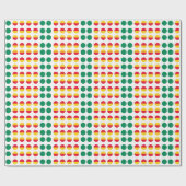 Groen Geel Rode Stippen Cirkels Cadeaupapier (Vlak)