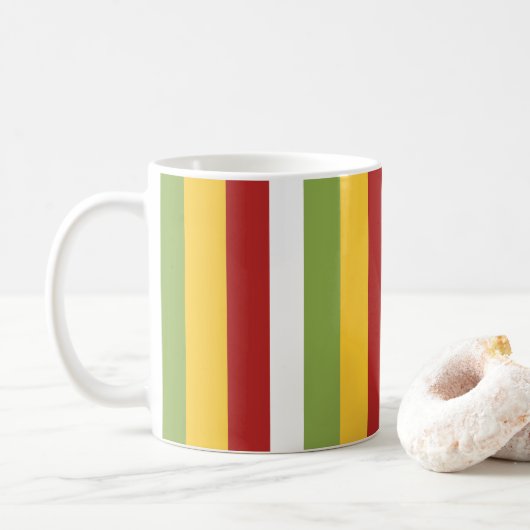 Groen Geel Rode Strepen Koffiemok (Met donut)
