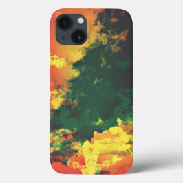 Groen geel rode wolk abstract digitaal kunst ontwe Case-Mate iPhone case