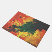 Groen geel rood, abstract digitaal kunstontwerp deurmat (Schuin)