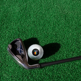 Groen geel rood Monogram initiaal B zwart wit Golfballen