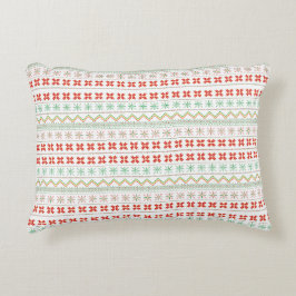 Groen-Geel-Rood Pixel breipatroon Accent Kussen