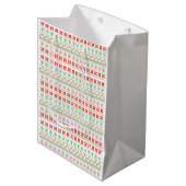 Groen-Geel-Rood Pixel breipatroon Medium Cadeauzakje (Voorkant Gekanteld)