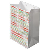 Groen-Geel-Rood Pixel breipatroon Medium Cadeauzakje (Achterkant Gekanteld)