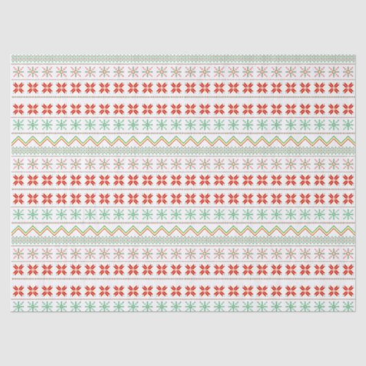 Groen-Geel-Rood Pixel breipatroon Tissuepapier (Voorkant)