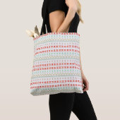 Groen-Geel-Rood Pixel breipatroon Tote Bag (Dichtbij)