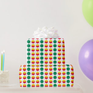 Groen Geel Rood Stippen Cirkels Minimaal Cadeaupapier