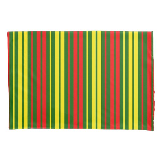 Groen Geel Rood Verticaal Strepen Design Kussensloop (Voorkant)