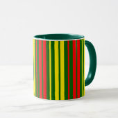 Groen Geel Rood Verticaal Strepen Design   Mok (Voorkant rechts)