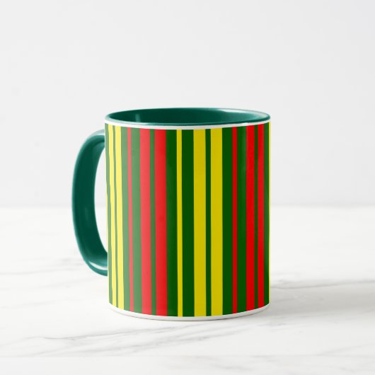 Groen Geel Rood Verticaal Strepen Design   Mok (Voorkant links)