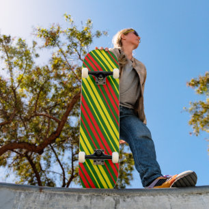 Groen Geel Rood Verticaal Strepen Design Persoonlijk Skateboard