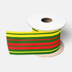 Groen Geel Rood Verticaal Strepen Design Satijnen Lint
