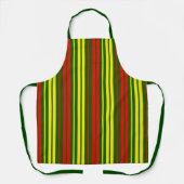 Groen Geel Rood Verticaal Strepen Design Schort (Voorkant)
