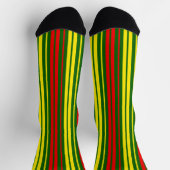 Groen Geel Rood Verticaal Strepen Design   Sokken (Top)