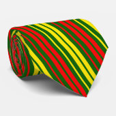 Groen Geel Rood Verticaal Strepen Design   Stropdas (Opgerold)