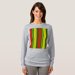 Groen Geel Rood Verticaal Strepen Design   T-shirt