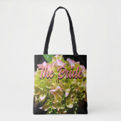 Groen geel roze Hydrangea, voor de Bruid Tote Bag (Voorkant)