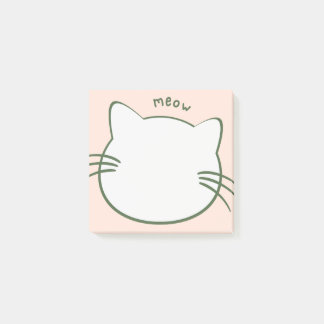 Groen Geel Schattig Kat Vorm Miauw Post-it® Notes