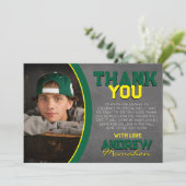 Groen Geel Schoolbord Afstudeer Bedankkaart Kaart (Staand voorkant)