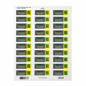 Groen Geel Schoolbord Afstudeeradres Etiket (Full Sheet)