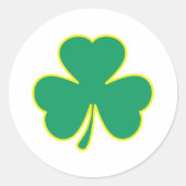 groen geel shamrock ronde sticker (Voorkant)